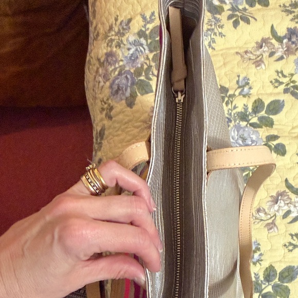 Consuela Vibrant Zigzag Tote in Pink, Yellow, and Blue - Picture 13 of 15